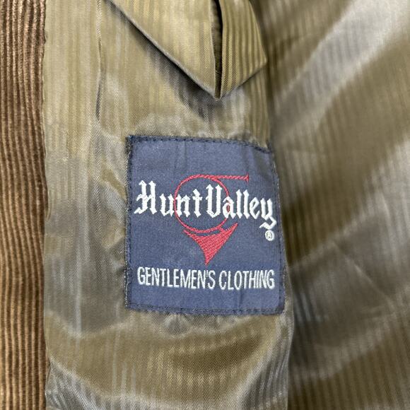 Hunt Valley Wide Whale Corduroy Sport Coat Men's 40R Dark Brown Jacket Blazer - Picture 9 of 13